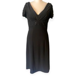 Vintage 90s Cachet Black Sparkle Cocktail Dress size women’s 6 - rouched